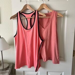 Alo Yoga Ivy League Workout Tank Top / Madewell Coral Tank Top Lot of 2